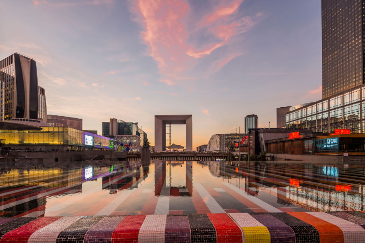 La Defense, the monumental fountain by Yaacov Agam